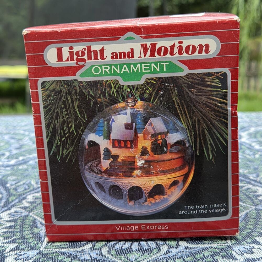 Hallmark 1986 Light and Motion Ornament Village Express Train Village Vintage